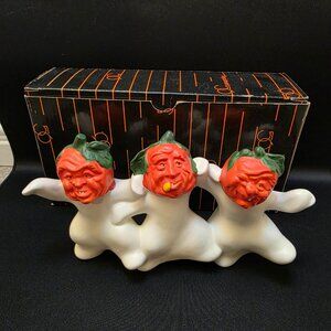 Dept. 56 Snow Village Halloween Haunted Pumpkin Ghost Dance Three Box Included